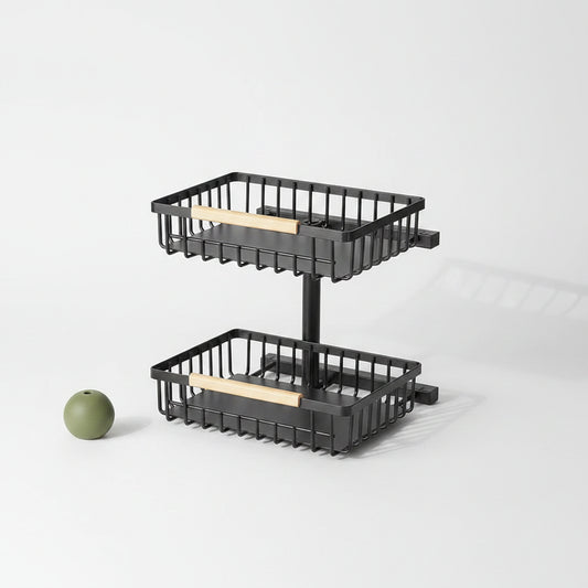 Under-Sink Organizer Rack – Adjustable 2-Tier Metal Storage Shelf