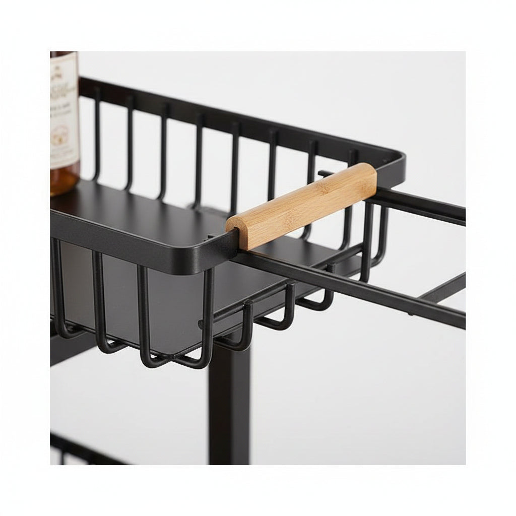 Under-Sink Organizer Rack – Adjustable 2-Tier Metal Storage Shelf