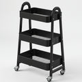 3-Tier Rolling Storage Cart — Metal Utility Cart with Locking Wheels, 12" Slim for Narrow Spaces