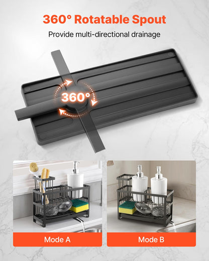 Black sink caddy organizer lifestyle kitchen photo
