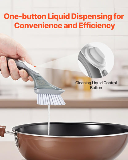 Soap Dispensing Dish Brush – Built-In Soap Reservoir for Hygienic, Effortless Dishwashing