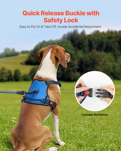 Reflective strips on dog harness for night visibility