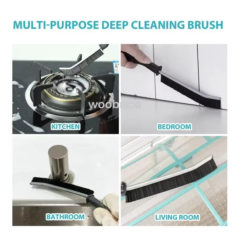 Hard-Bristled Crevice Cleaning Brush Gap Cleaning Brush Tool All-Around Stiff Angled Bristles for Bathroom Kitchen Cleaning Tool