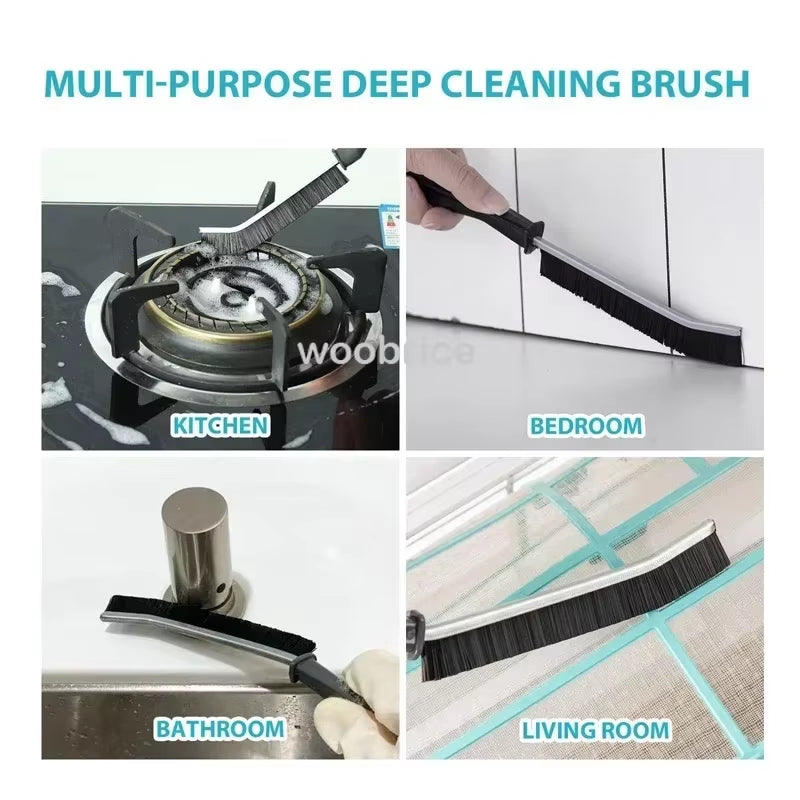 Hard-Bristled Crevice Cleaning Brush Gap Cleaning Brush Tool All-Around Stiff Angled Bristles for Bathroom Kitchen Cleaning Tool