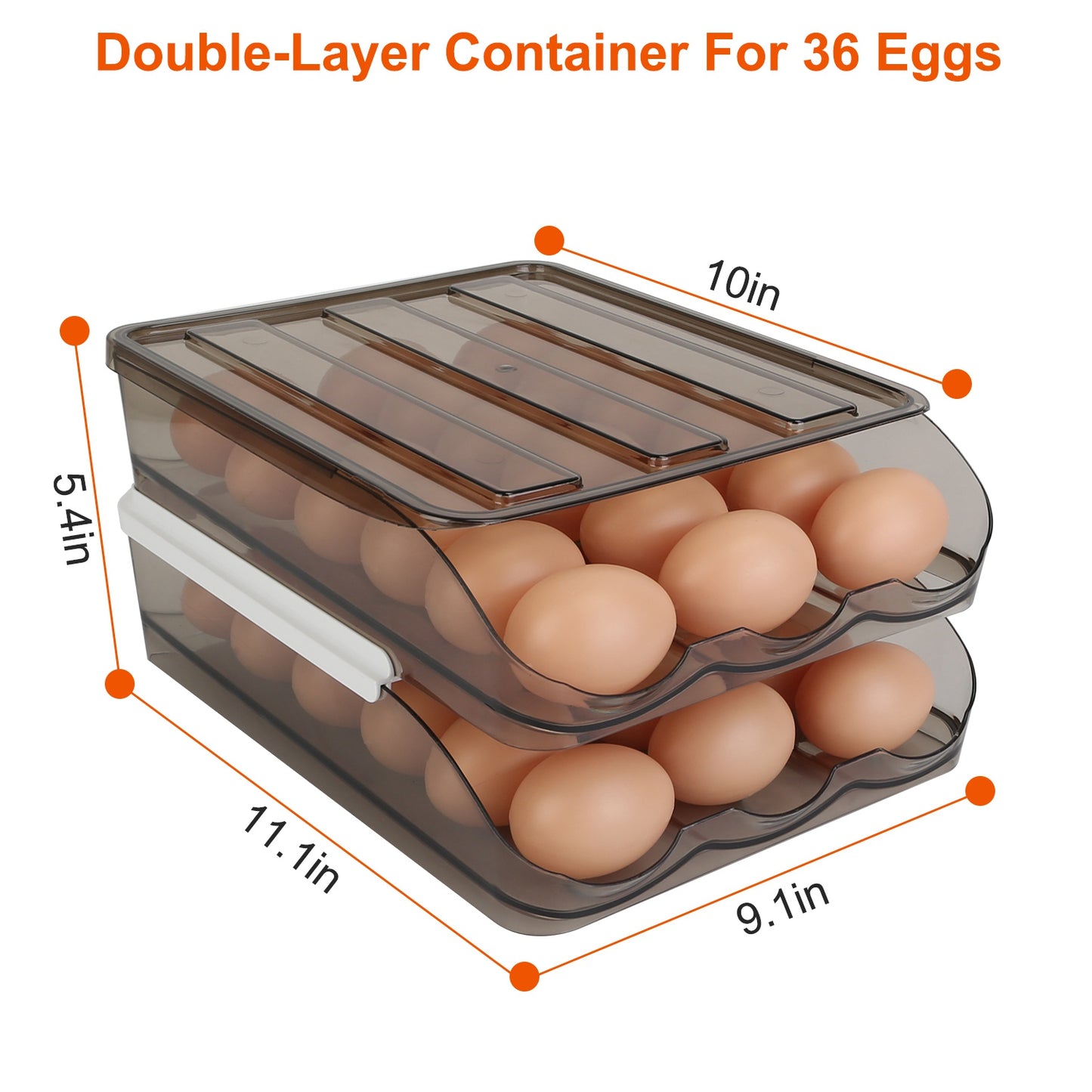 Egg storage box styled in a modern organized kitchen fridge