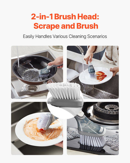 Soap Dispensing Dish Brush – Built-In Soap Reservoir for Hygienic, Effortless Dishwashing