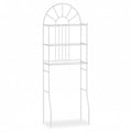 Over the Toilet Storage Rack — 3-Tier Bathroom Shelf, White Metal, 68" Tall