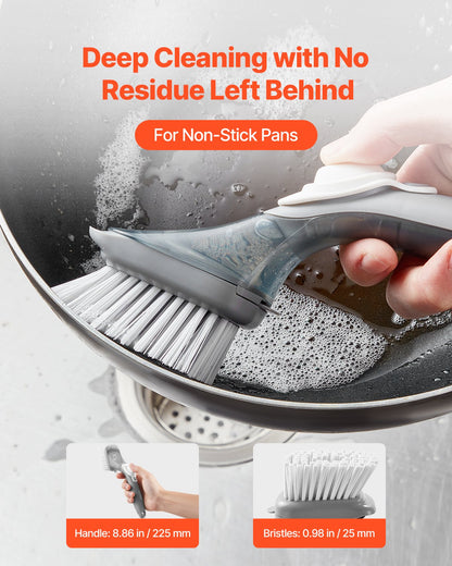 Soap Dispensing Dish Brush – Built-In Soap Reservoir for Hygienic, Effortless Dishwashing