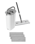 Flat Mop and Bucket Set with Wringer — Wet & Dry Dual Chamber
